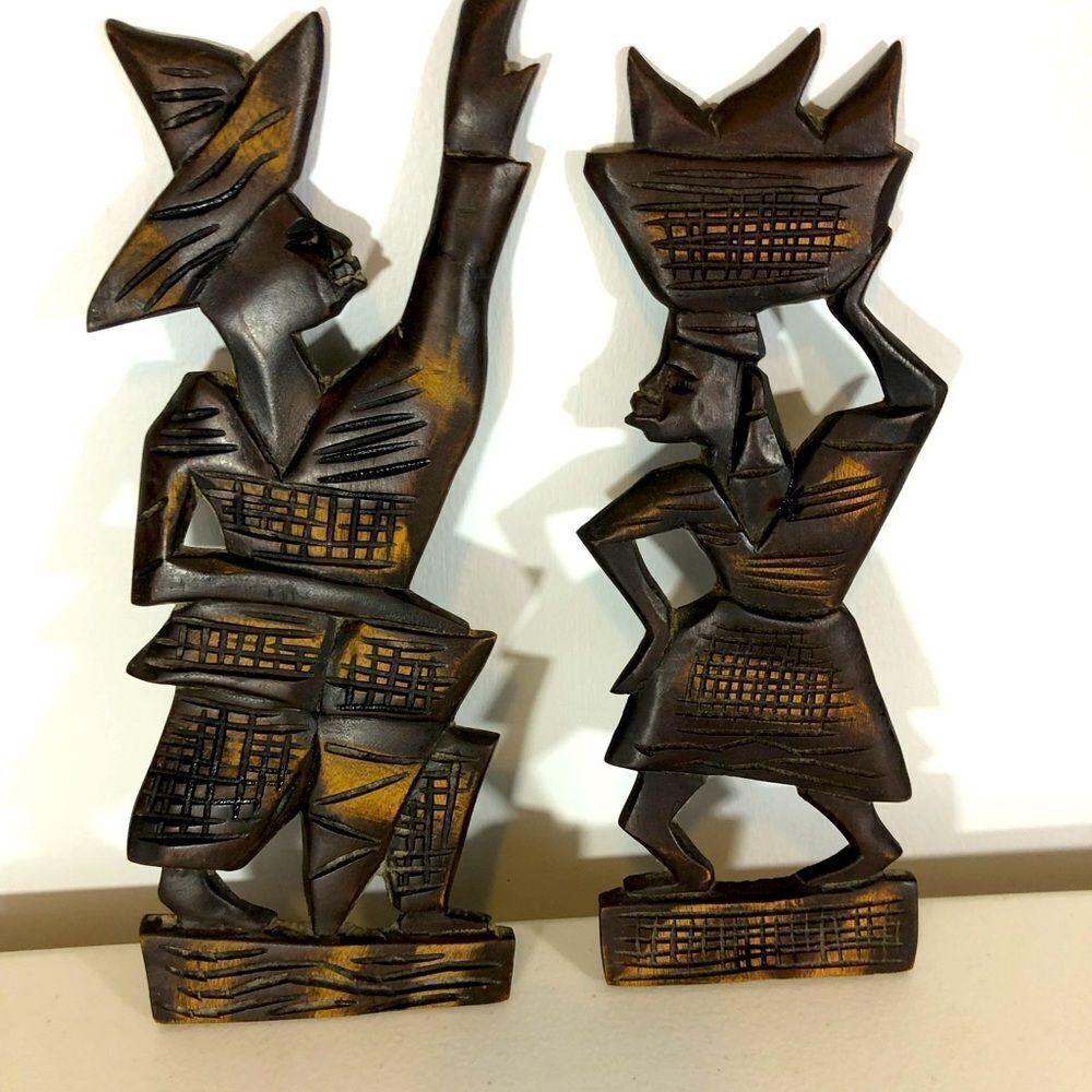 VINTAGE Hand Carved Haiti wall art